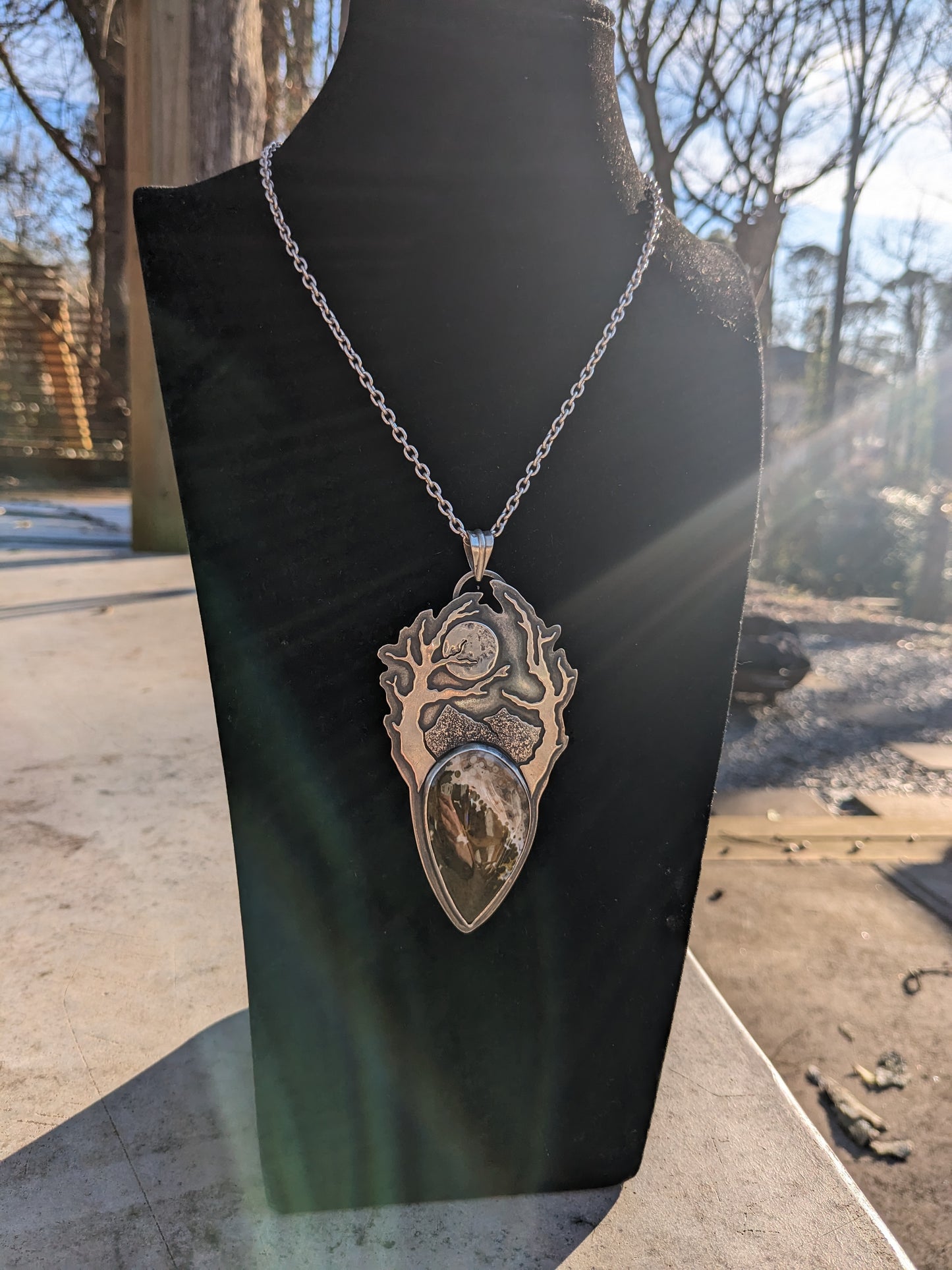 Ocean Jasper, full moon pendant