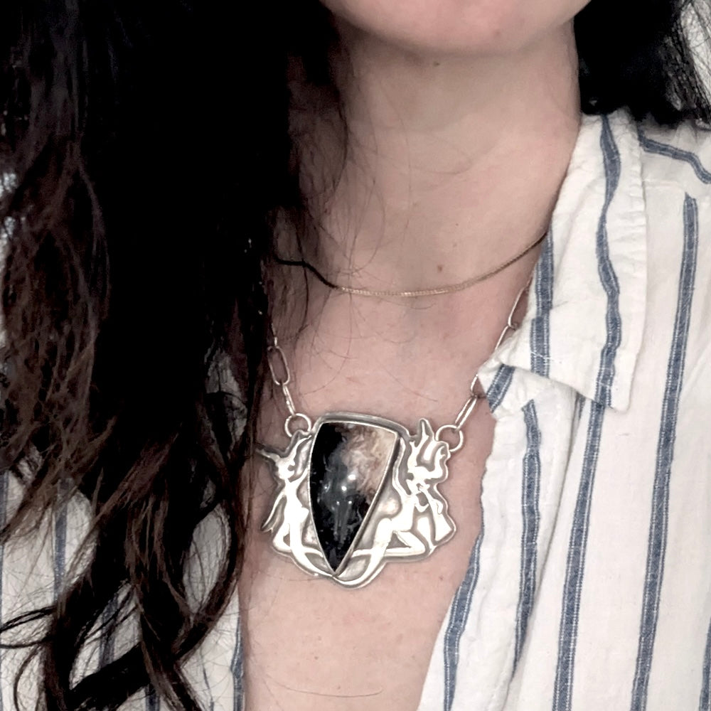 Dancing Forest Spirit Statement Necklace