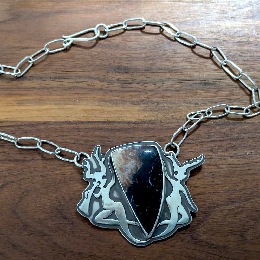 Dancing Forest Spirit Statement Necklace