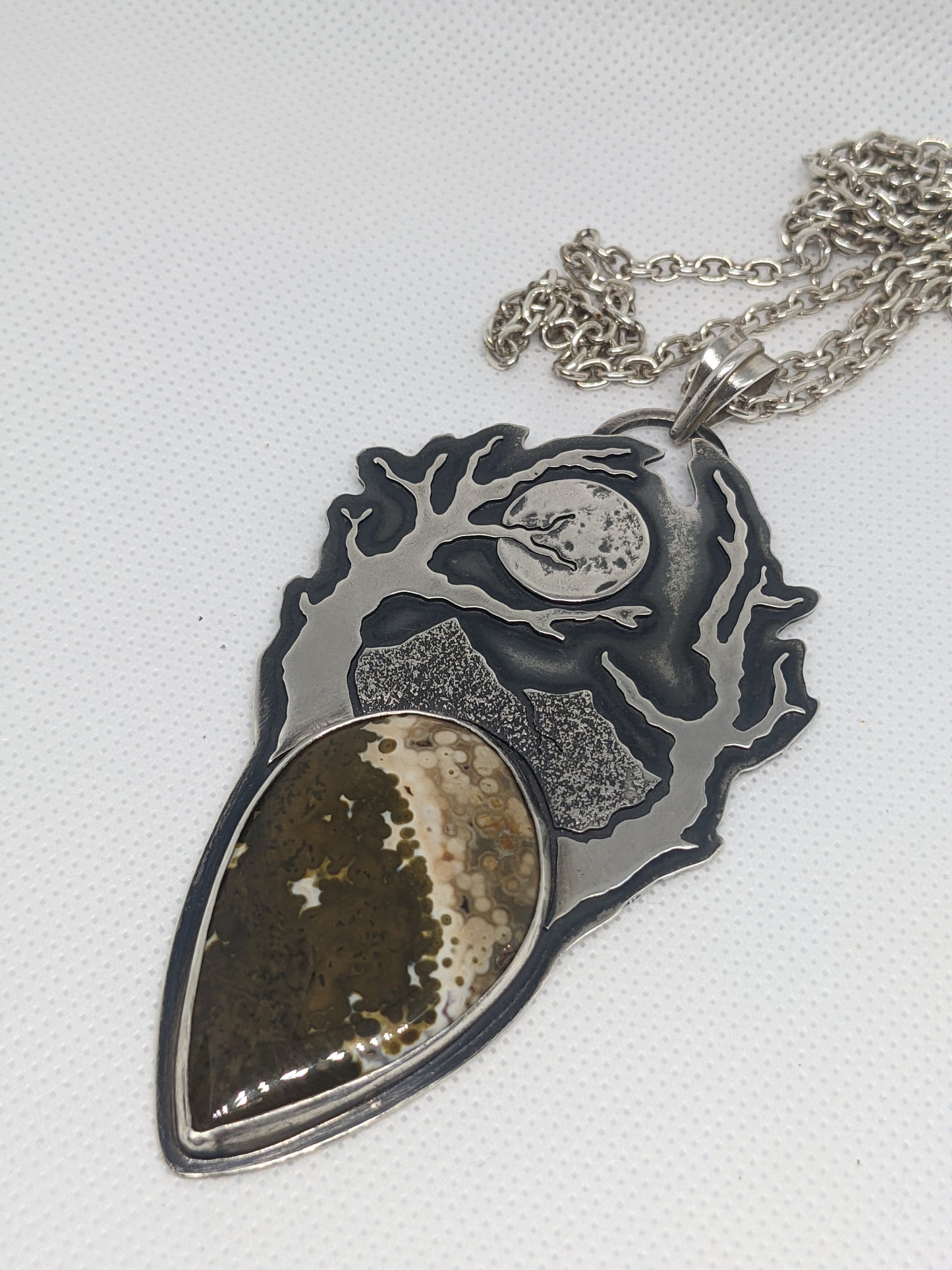 Ocean Jasper, full moon pendant