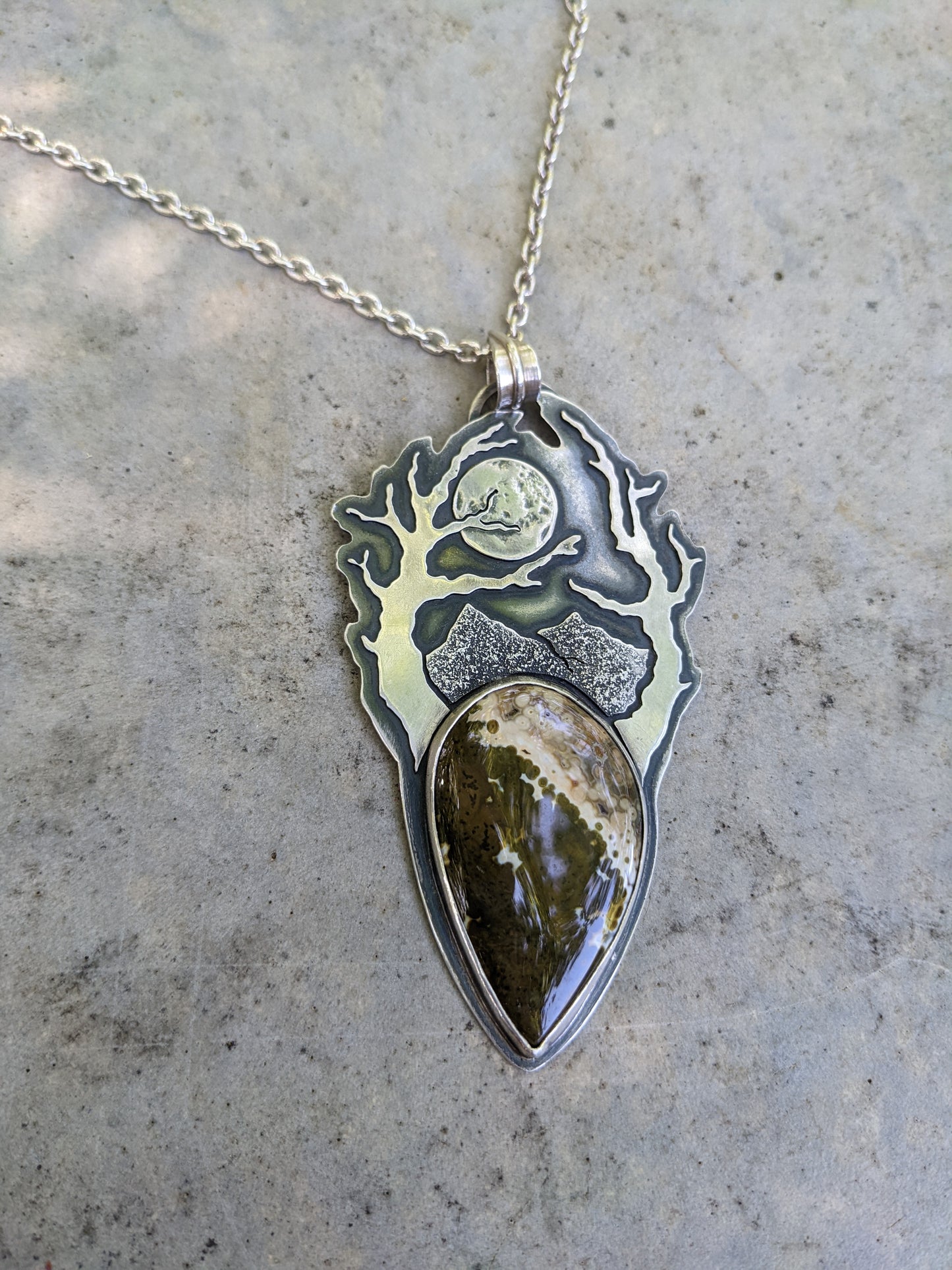 Ocean Jasper, full moon pendant