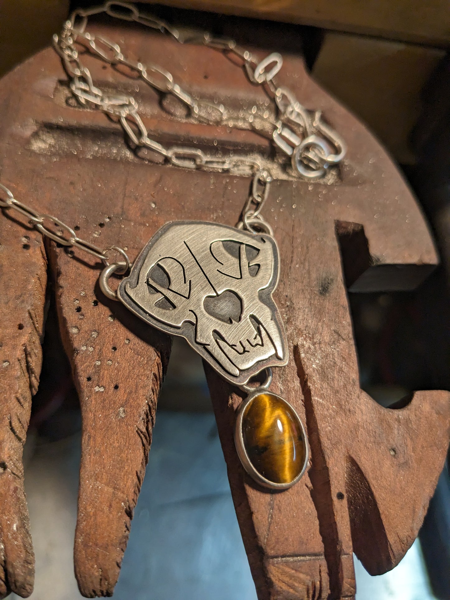 Panther skull and tigers eye