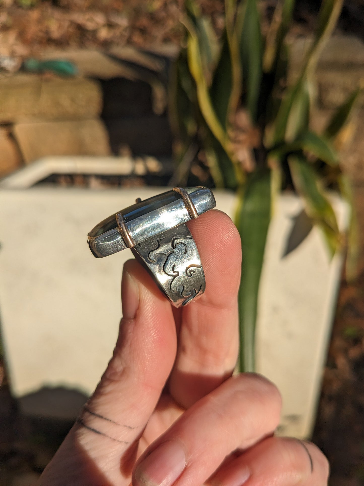 Chrome diopside ring