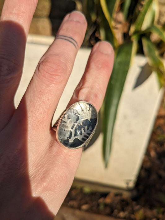 Clear quartz poppy ring