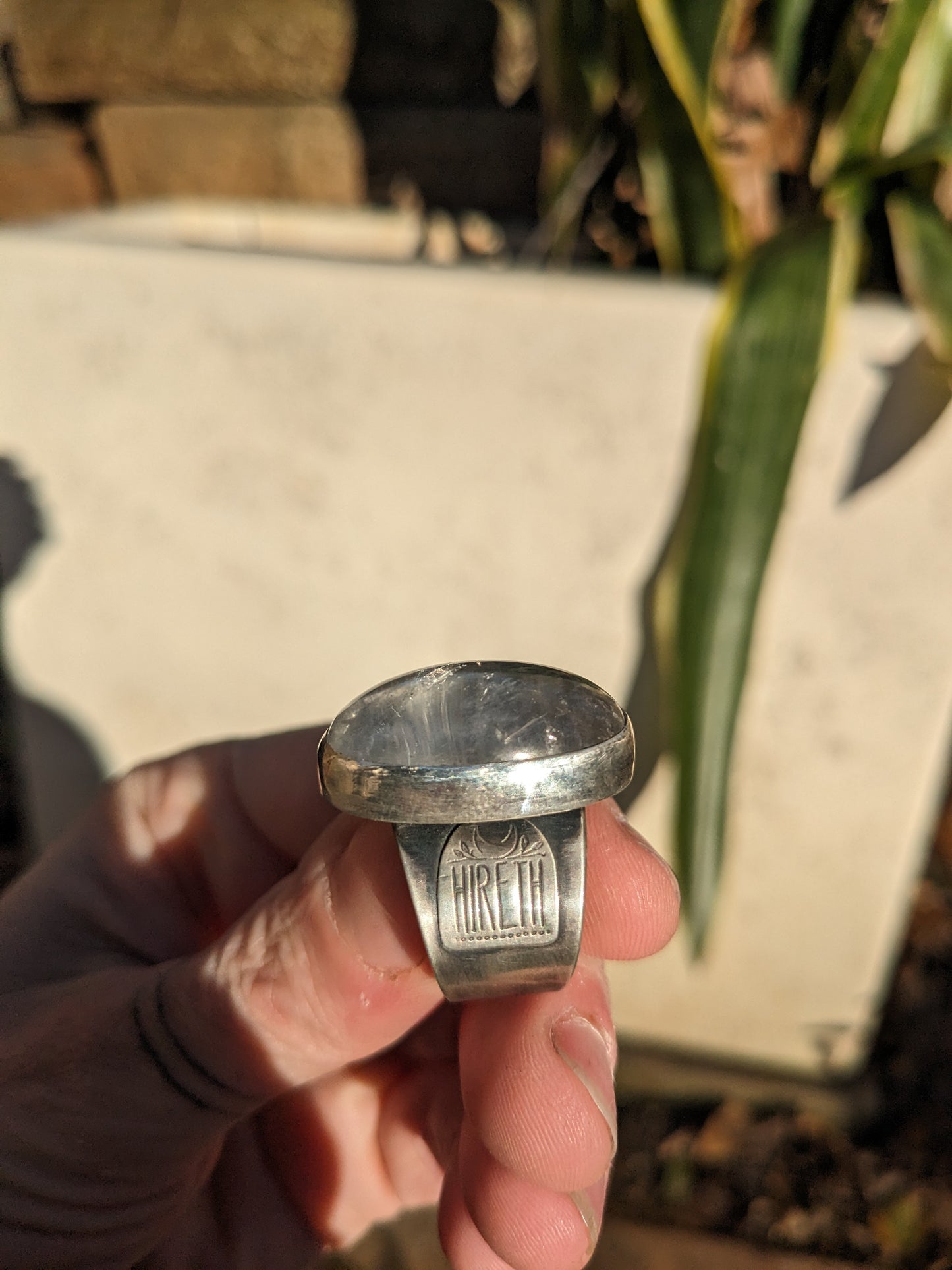 Clear quartz poppy ring