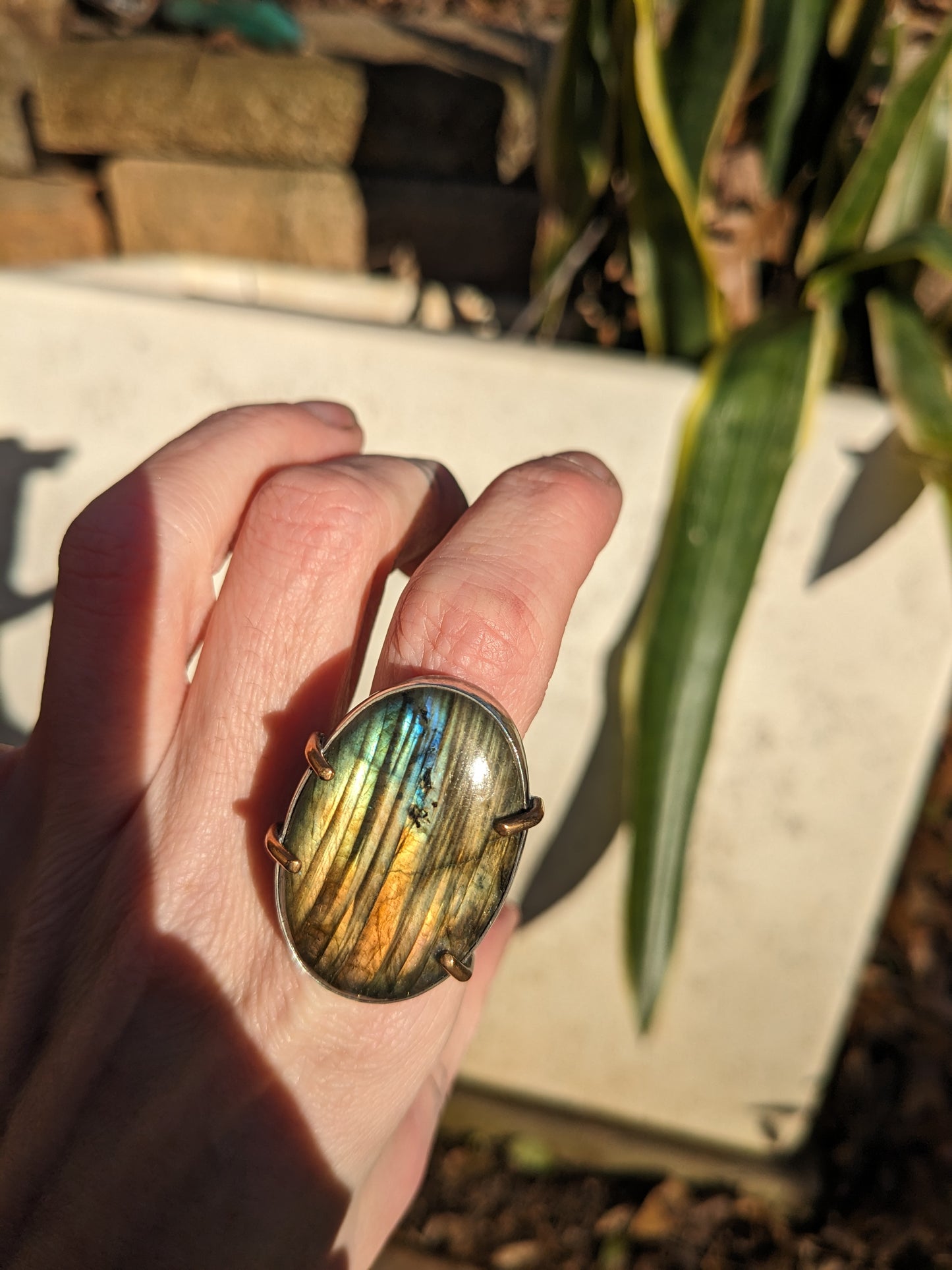 Large Labradorite ring