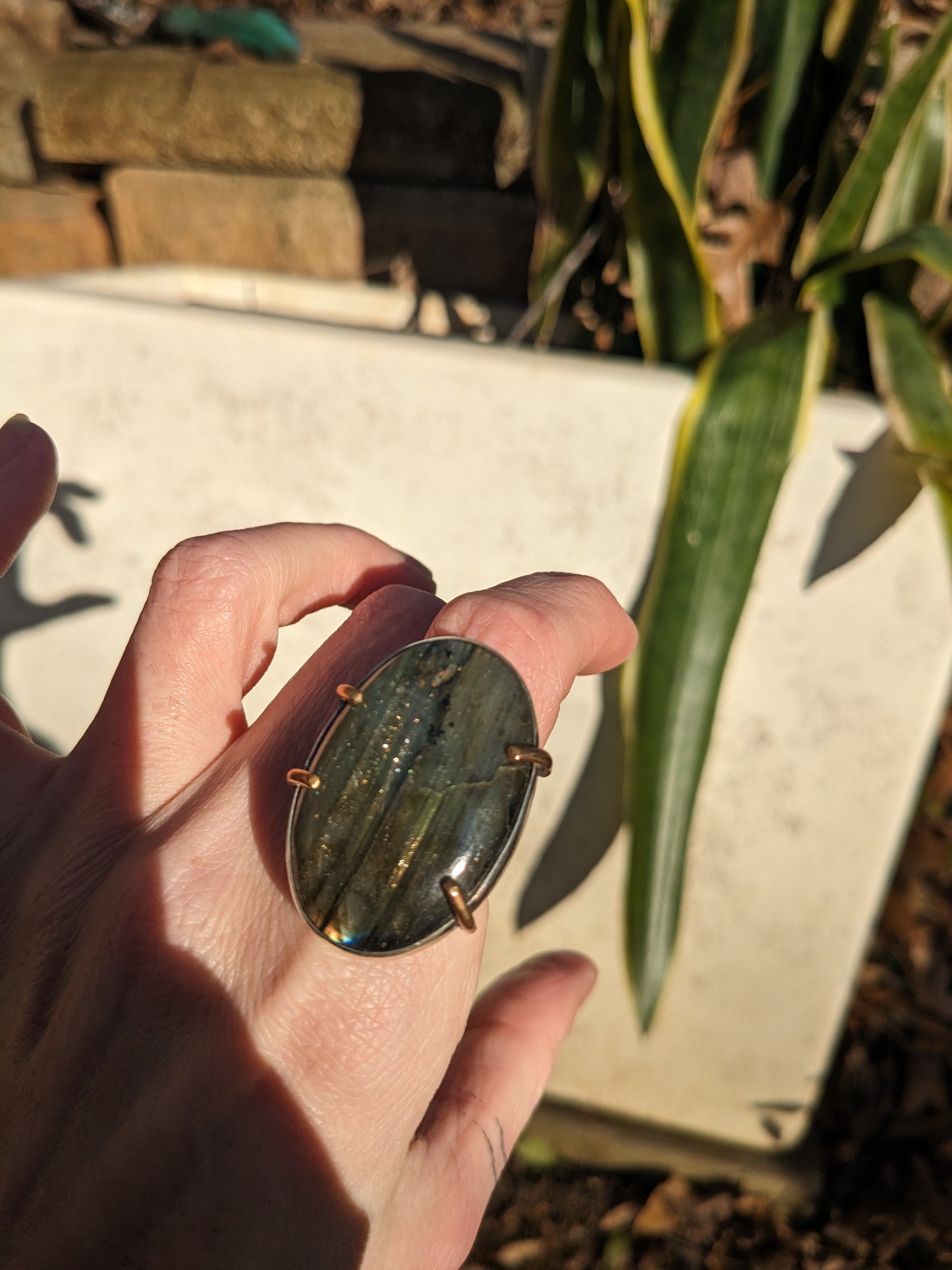 Large Labradorite ring