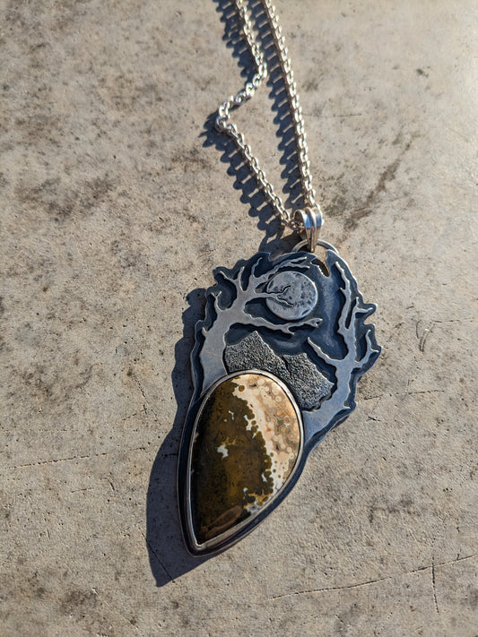 Ocean Jasper, full moon pendant
